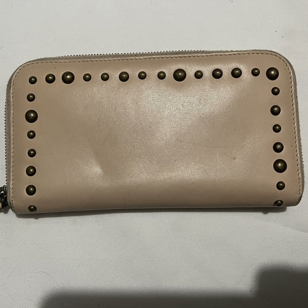 Tomas Maier Beige Studded Wallet